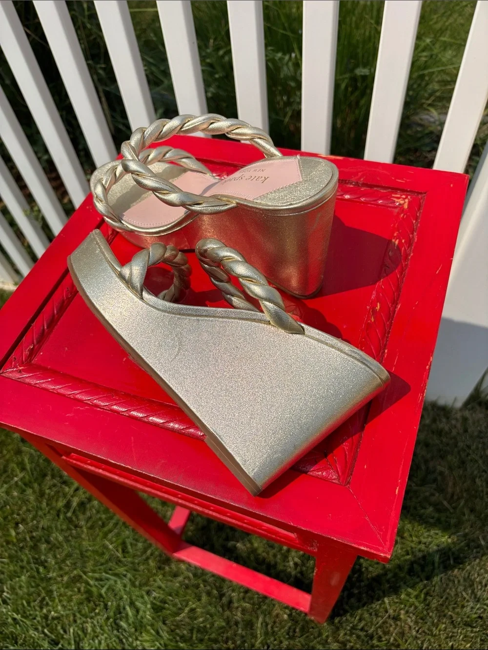 Kate Spade Gold Wedges Size 7.5, Worn Once